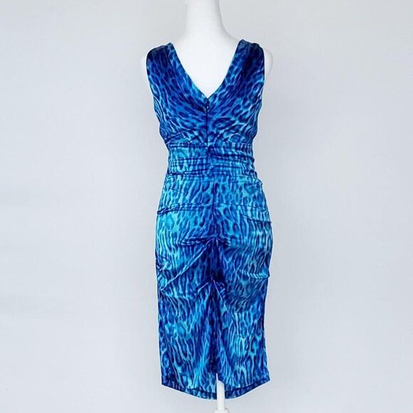 Cache Women’s Blue Animal Print Dress Size - 0 - Picture 3 of 12